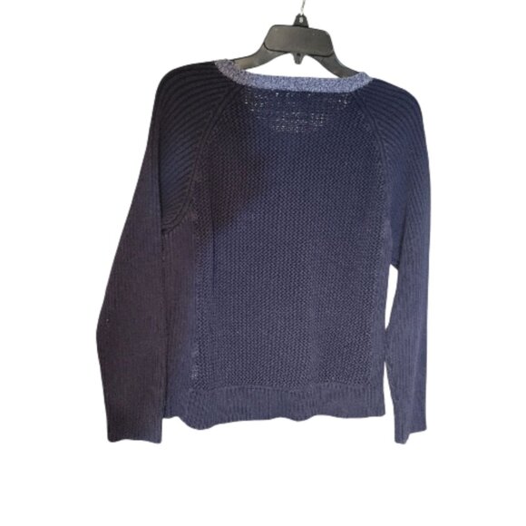 Pre-owned Liz Claiborne Woman Navy Blue 100% Cotton Cardigan (Size 1X) - Picture 2 of 4